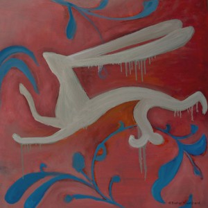 Roshan Houshmand, "White Rabbit," 30 x 30 inches, oil on canvas, 2011. Roshan Houshmand, "White Rabbit," 30 x 30 inches, oil on canvas, 2011