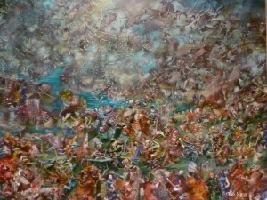 Ali Banisadr, "Interrogation," 2010, oil on linen, 48" x 60" Ali Banisadr, "Interrogation," 2010, oil on linen, 48" x 60"