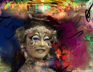Jeremy Sutton, "Yurong," 2011, mixed media on canvas, 24" x 30" Jeremy Sutton, "Yurong," 2011, mixed media on canvas, 24" x 30"