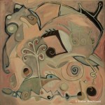 Roshan Houshmand, Under the Sumac Tree, oil on canvas, 24